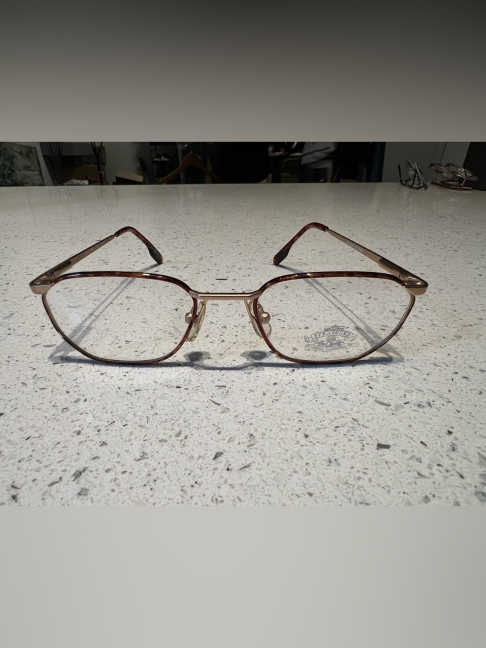 Stratford Classic Semi-Rimmed Eyeglasses in Tortoise and Gold 18k GP
